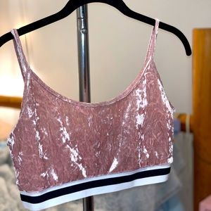 Velvet pink bralette or crop top